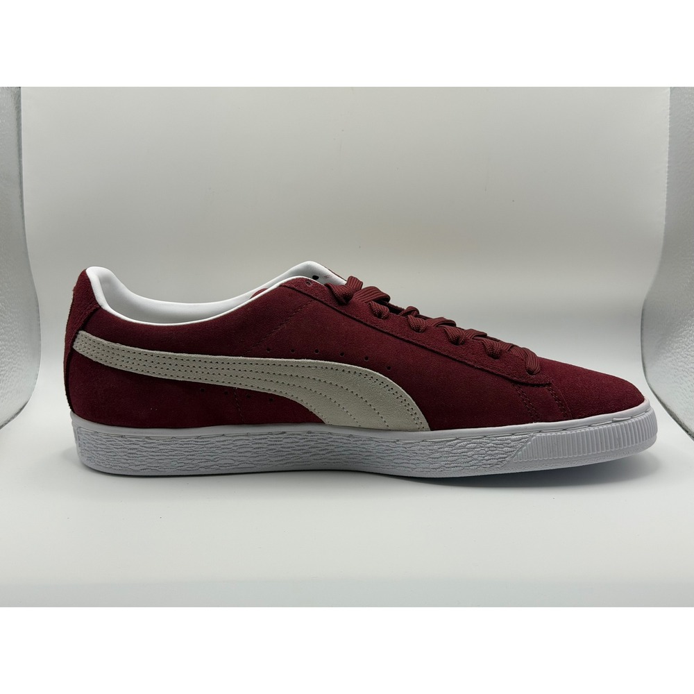 PUMA Suede Classic XXI Mens 11.5 Cabernet Red White Lace Up Sneakers NWOB - Picture 2 of 7
